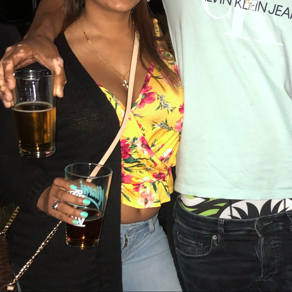 Yellow floral shirt